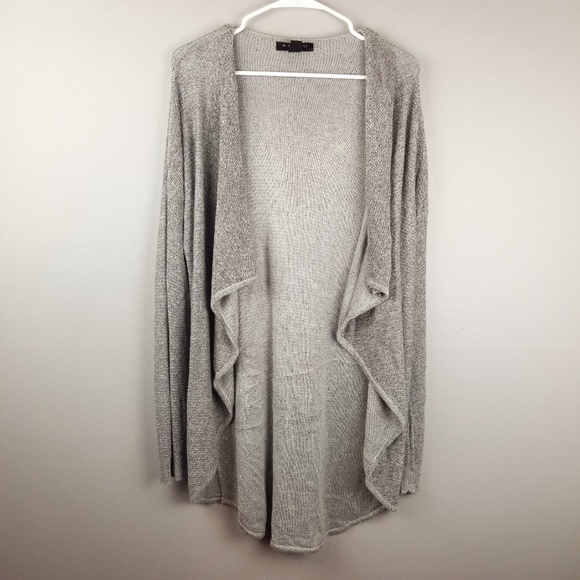 Amisu Sweaters - Amisu | Glitter Knit Cardigan Asymmetric